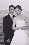 Bride and Groom in Front of Lake Ontario